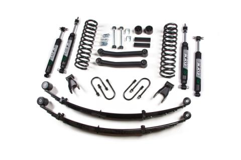 84-01 Jeep Cherokee XJ 4.5 Inch Lift Kit With Rear Springs Dana 35 Nitro Shocks Zone Offroad