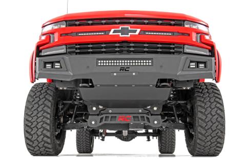 High Clearance Front Bumper LED Lights and Skid Plate 19-22 Chevy Silverado 1500 Rough Country