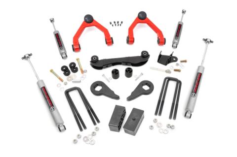 2-3 Inch Lift Kit Rear Blocks Red Silverado/Sierra 1500 Truck &amp; SUV 4WD (1988-1999) Rough Country
