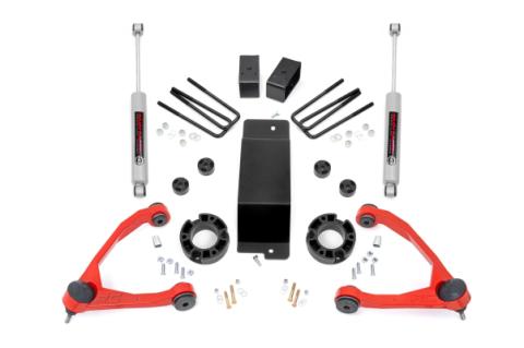 3.5 Inch Lift Kit Alum/Cast Steel Red Silverado/Sierra 1500 (07-16) Rough Country