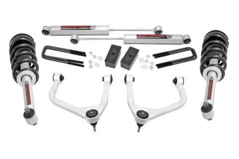 3.5 Inch Suspension Lift Kit w/Forged Upper Control Arms &amp; Loaded Struts 19-20 GMC Silverado/Sierra 1500 4WD/2WD Rough Country