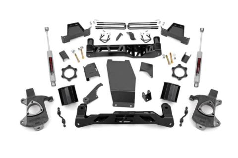 6 Inch Suspension Lift Kit w/N3 14-18 Silverado/Sierra 1500 4WD Aluminum/Stamped Steel Rough Country