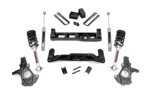 5 Inch Suspension Lift Kit Lifted Struts w/N3 Shocks &amp; Struts 07-13 Silverado/Sierra 1500 2WD Rough Country