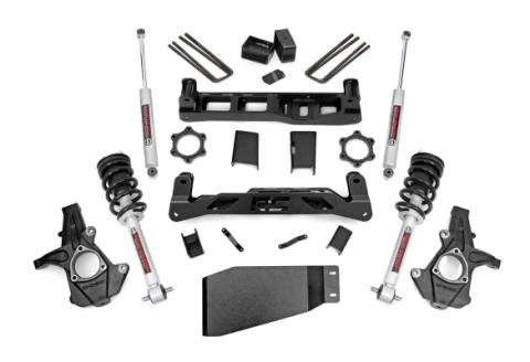 5 Inch Suspension Lift Kit Lifted Struts w/N3 Shocks &amp; Struts 07-13 Silverado/Sierra 1500 4WD Rough Country