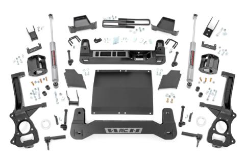 4in GM Suspension Lift Kit Strut Spacers N3 Shocks 19-21 1500 Trailboss/AT4 Diesel PU 4WD Rough Country