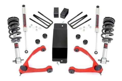 3.5 Inch Lift Kit UCA M1 Struts Red Silverado/Sierra 1500 (07-13) Rough Country