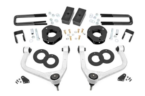 3.5 Inch GMC Suspension Lift Kit w/Upper Control Arms 19-20 Silverado/Sierra 1500 4WD/2WD w/Adaptive Ride Control Rough Country