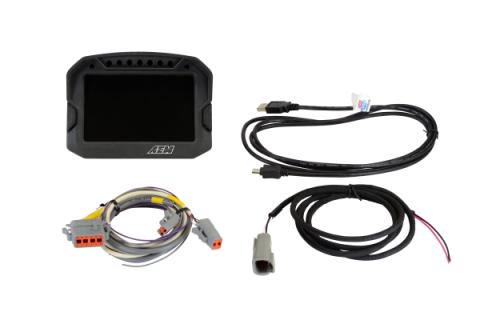 CD-5L Carbon Logging Display 5-inch diagonal screen, carbon fiber composite enclosure, wiring harness included AEM Electronics
