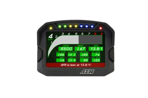 CD-5LG Carbon Logging Display with Internal GPS 5-inch diagonal screen, carbon fiber composite enclosure, GPS antenna and wiring harness included AEM Electronics