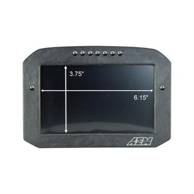 CD-7FG Carbon Flat Panel Non-Logging Display 7-inch diagonal screen, carbon fiber enclosure, GPS antenna and wiring harness included, Does Not Include Buttons (See PN 30-3610) AEM Electronics