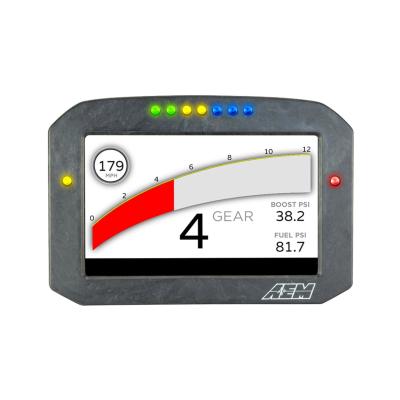 CD-7FG Carbon Flat Panel Non-Logging Display 7-inch diagonal screen, carbon fiber enclosure, GPS antenna and wiring harness included, Does Not Include Buttons (See PN 30-3610) AEM Electronics