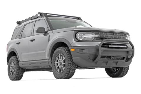 Nudge Bar 20 Inch Black Series w/ White DRL Single Row LED 21-Up Ford Bronco Sport Rough Country