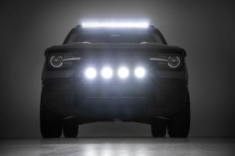 Nudge Bar 20 Inch Black Series w/ White DRL Single Row LED 21-Up Ford Bronco Sport Rough Country