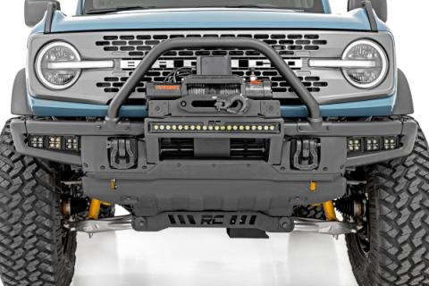 High Winch Mount All Models 9500S 20 Inch Black Single Row LED White DRL Ford Bronco (21-25) Rough Country