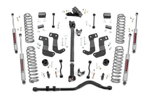 3.5 Inch Jeep Suspension Lift Kit Premium N3 Shocks Stage 2 Coils &amp; Control Arm Drop 18-20 Wrangler JL-2 Door Rough Country