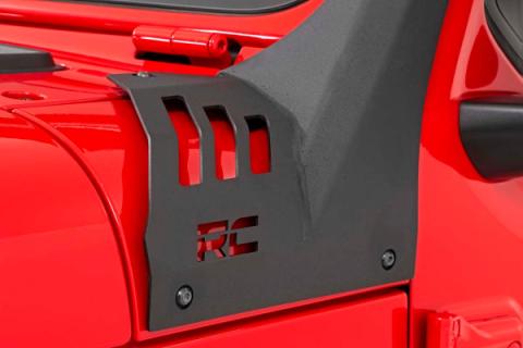 Jeep 50-Inch Straight LED Light Bar Upper Windshield Kit w/ Single-Row Black Series LED White DRL 20-Up Gladiator JT 18-20 Wrangler JL Rough Country
