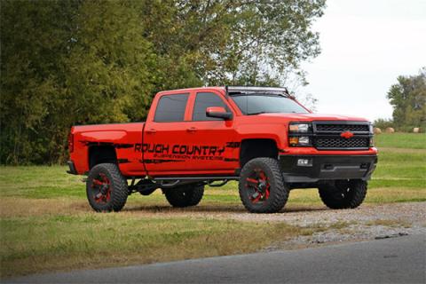 54 Inch Curved LED Light Bar Upper Windshield Mounts 14-18 Silverado/Sierra 1500 Rough Country