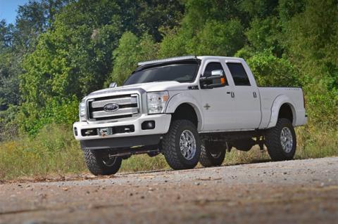 Ford 54 Inch Curved LED Light Bar Upper Windshield Mounts 99-16 F-250/F-350 Super Duty Rough Country