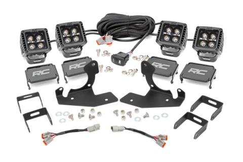Chevrolet LED Fog Light Kit Black Series w/Amber DRL 11-14 Silverado 2500/3500HD Rough Country