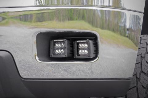 Chevrolet LED Fog Light Kit Black Series w/White DRL 11-14 Silverado HD Rough Country