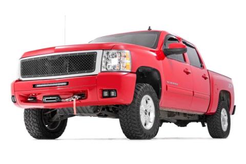 Chevrolet LED Fog Light Kit Black Series w/White DRL 07-13 Silverado 1500 Rough Country