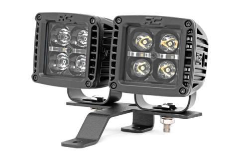 Jeep Quad LED Light Pod Kit -Black Series 18-20 JL 20-Up Gladiator Rough Country