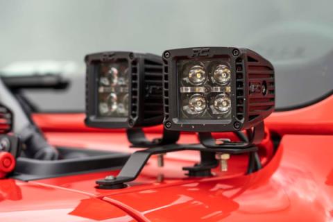Jeep Quad LED Light Pod KitBlack Series w/White DRL 18-20 JL/20-UP Gladiator Rough Country