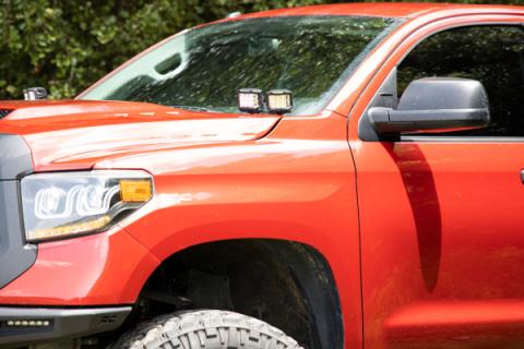 Toyota 2-inch LED Lower Windshield Ditch Kit (14-20 Tundra Black Series Spot Pattern) Rough Country