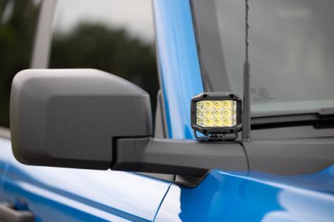 LED Light Ditch Mount 2 Inch Black Series Pair White DRL 21-Up Ford Bronco Rough Country