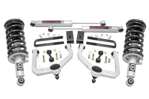 3 Inch Nissan Bolt-On Lift Kit Lifted Struts &amp; N3 Shocks 04-20 Titan 2WD/4WD Rough Country