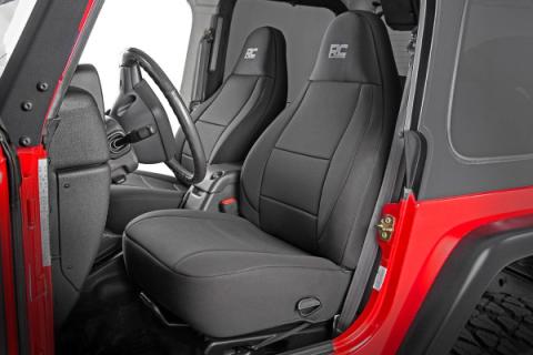 Jeep Neoprene Seat Cover Set Black 03-06 Wrangler TJ Rough Country