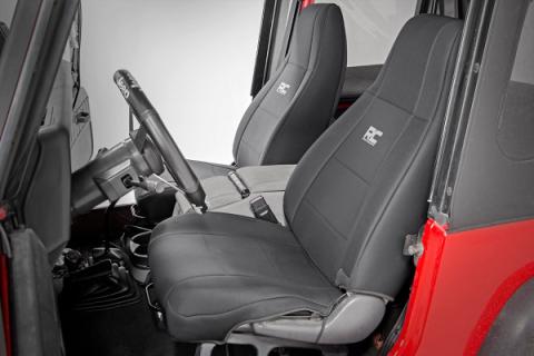 Jeep Neoprene Seat Cover Set Black 87-90 Wrangler YJ Rough Country