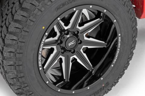 91 Series Milled One-Piece Gloss Black 20x12 8x170 -44mm Rough Country