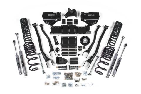 2025 Ram 2500 4WD (Diesel) 4 Inch 4-Link Suspension Lift Kit W/ Indexing Ring, 2.5 Inch Rear Lift, Coil Spring - NX2 Shocks BDS Suspension