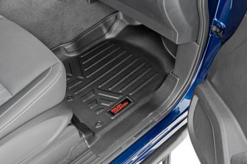 Heavy Duty Floor Mats Front/Rear-16-20 Nissan Titan, Titan XD Crew Cab Rough Country