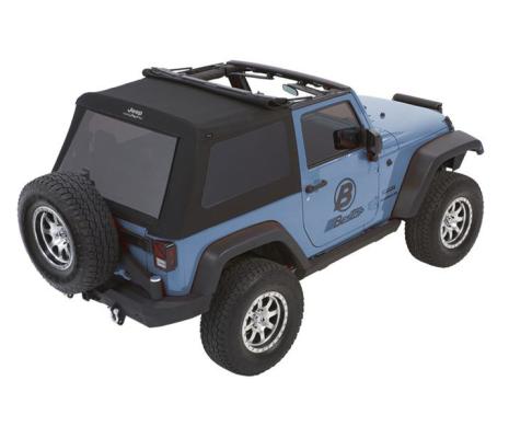 Jeep Trektop Glide - Jeep 07-18 Wrangler JK 2-Door (Premium Black Twill) Bestop