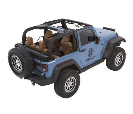 Jeep Trektop Glide - Jeep 07-18 Wrangler JK 2-Door (Premium Black Twill) Bestop