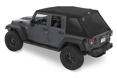Jeep Trektop Glide - Jeep 07-18 Wrangler JK 4-Door (Premium Black Twill) Bestop