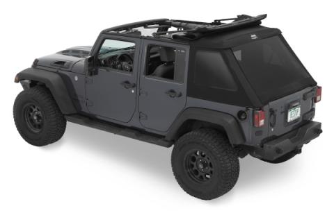 Jeep Trektop Glide - Jeep 07-18 Wrangler JK 4-Door (Premium Black Twill) Bestop