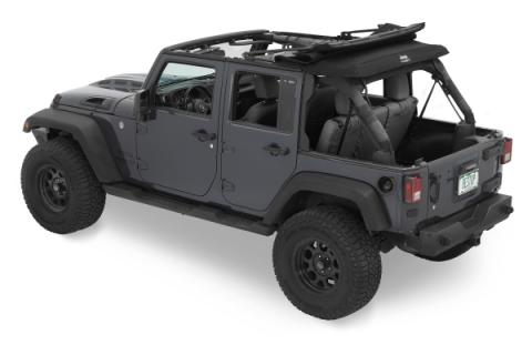 Jeep Trektop Glide - Jeep 07-18 Wrangler JK 4-Door (Premium Black Twill) Bestop