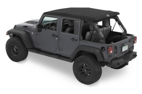 Jeep Trektop Glide - Jeep 07-18 Wrangler JK 4-Door (Premium Black Twill) Bestop