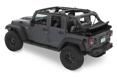 Jeep Trektop Glide - Jeep 07-18 Wrangler JK 4-Door (Premium Black Twill) Bestop