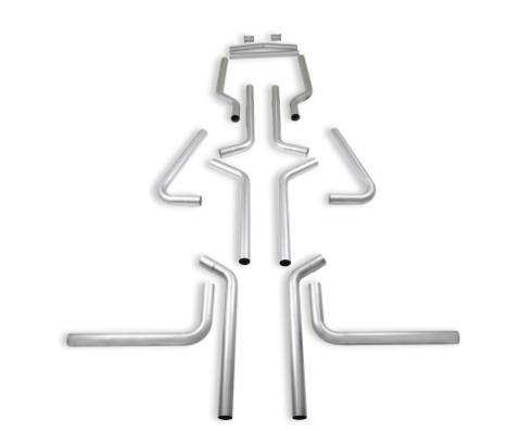 U-Fit Dual Exhaust Kit 16 Pc. Universal Dual Exhaust Tubing Kit 2.50-Inch Mandrel-Bent Aluminized Steel Tubing Flowmaster