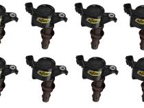 Direct Ignition Coil Kit Supercoil 2008-2014 Ford 4.6L/5.4L/6.8L 3-Valve, 8-Pack Supercoil With Extended Brown Boot For 2008-2014 Ford Modular 3V 4.6L/ 5.4L / 6.8L V10 Engines, Black ACCEL