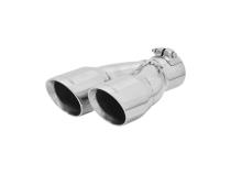 Exhaust Tip Exhaust Tip 3.00 In Dual Angle Cut Polished SS Fits 2.50 Inch Right -Clamp On Flowmaster