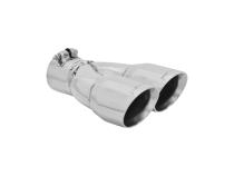Exhaust Tip Exhaust Tip 3.00 In Dual Angle Cut Polished SS Fits 2.50 Inch Right -Clamp On Flowmaster