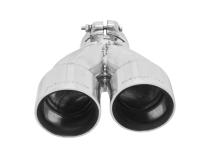 Exhaust Tip Exhaust Tip 3.00 In Dual Angle Cut Polished SS Fits 2.50 Inch Right -Clamp On Flowmaster