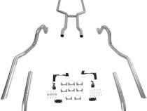Crossmember-Back Exhaust System Fits 1964-1972 GM A-Body With V8 Engine 2.50 Inch Pipes And Hangers Only Mufflers Sold Separately Flowmaster