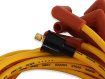 Spark Plug Wire Set 8MM Yellow With Orange Straight Boots 4039, Spark Plug Wires, Super Stock, Copper Core, 8Mm, Yellow ACCEL
