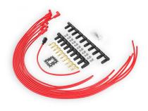 Spark Plug Wire Set- 8Mm- Super Stock Universal-Graphite Core- 90 Deg Boots- Red 4041R Universal Fit Super Stock 8MM Spark Plug Wires Feature A Spiral Core And Red Silicone Jacket ACCEL